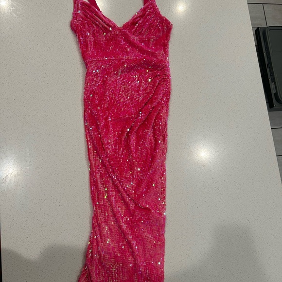 Pink Ruched Bodycon Prom Dress - Picture 1 of 1